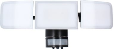 Projecteur extérieur solaire LED détecteur de mouvements + crépusculaire Drift 2 noir IP44 1500 lumens blanc neutre - ARLUX