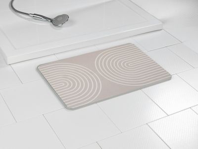 Tapis de bain gris clair en terre diatomée naturelle Nazca - WENKO