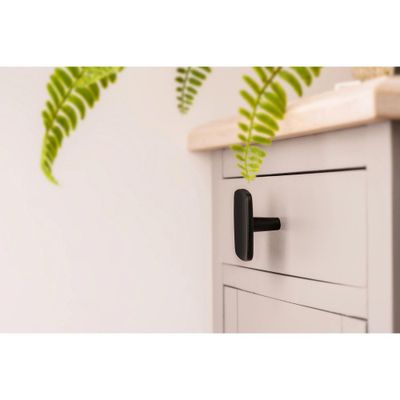 Bouton de meuble carré noir mat 42 x 42 mm REI