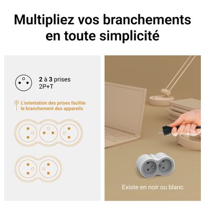 Multiprise murale 3 prises ou triplite verticale blanc LEGRAND