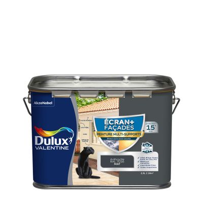 Peinture Ecran+ Façades Multi-supports Mat Anthracite 2,5 L - DULUX VALENTINE
