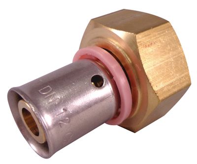 Manchon à sertir écrou libre femelle 15/21 1/2 pour tube PER diamètre 10/12 mm