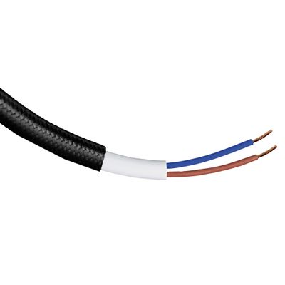 Câble électrique tissu noir 3m - TIBELEC