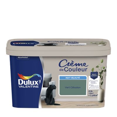 Peinture Crème de Couleur Vert Céladon mat 2,5 L - DULUX VALENTINE