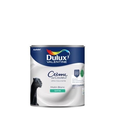 Peinture crème de couleur Matin Blanc satin 0,5L - DULUX VALENTINE