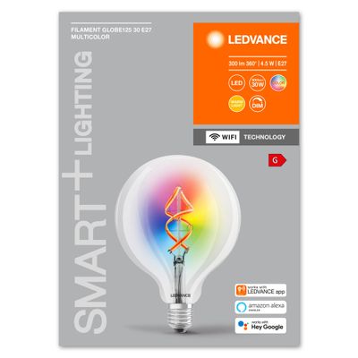 Ampoule wifi globe 125 fil E27 RGBW 4.5 W = 300 lumens - LEDVANCE