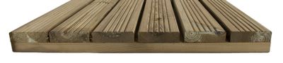 Dalle pin rainurée traitée autoclave vert - 44 x 500 x 500 mm - HENRY TIMBER