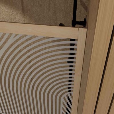 Paroi de douche à l'italienne 120x200 cm profilé bois verre sérigraphié 6 mm Japandi - AURLANE