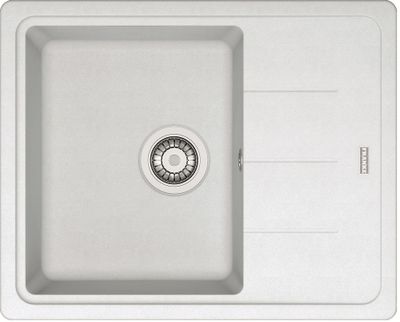 Evier de cuisine fragranit blanc artic 62x50 cm 1 bac 1 égouttoir Malta - FRANKE