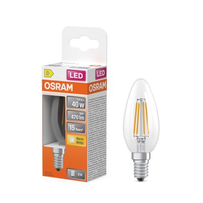 Ampoule LED E14 flamme à filament 5 W = 470 lumens blanc chaud OSRAM
