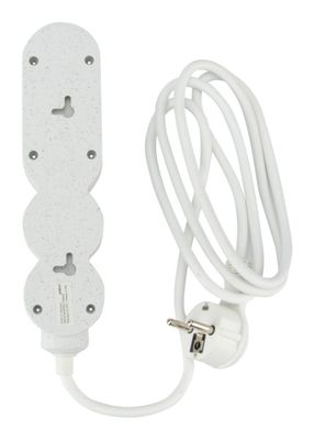 Multiprise avec interrupteur 3 prises 1,5m recyclé blanc ZENITECH