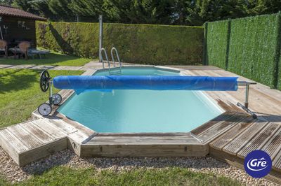 Enrouleur pour piscine enterrée jusqu'à 5,50 m, Livraison à domicile incluse  - GRE