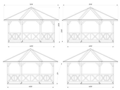 Kiosque de jardin en bois Betty - 18 m² intérieur - Couverture de toit en shingles - Livraison à domicile incluse - PALMAKO