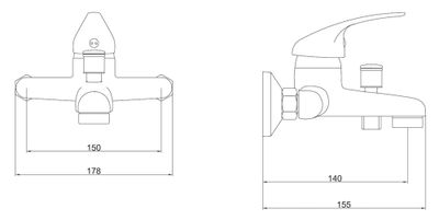 Mitigeur de baignoire mécanique chromé Athena EUROPEENNE DE DISTRIBUTION