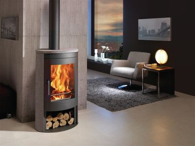 Poêle à bois 7* Flamme Verte OVAL 3 STONES PANADERO Livraison à domicile incluse