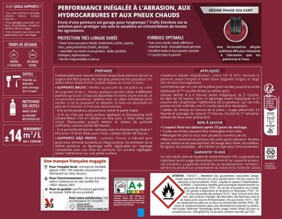 Peinture de sol trafic Extrême graphite satin 500 ml V33