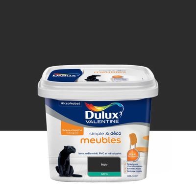 Peinture pour meubles simple & déco Noir Satin 0,5 L - DULUX VALENTINE