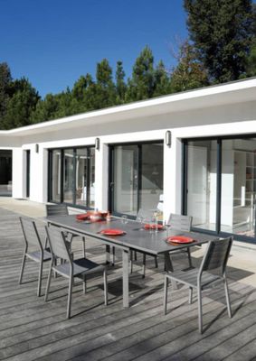Ensemble Antibes table 150/200/250x90x76 cm + 6 chaises ALIZE