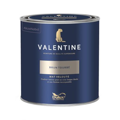 Peinture Valentine Mat Velouté Brun Tourbé 0,5 L - DULUX VALENTINE