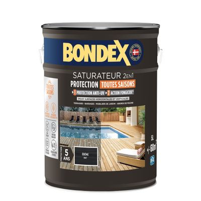 Saturateur 2 en 1 protection 12 ans ébène mat 5L BONDEX