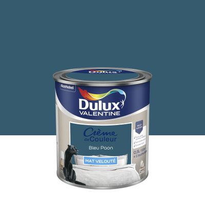 Peinture Crème de Couleur Bleu Paon mat 0.5 L - DULUX VALENTINE