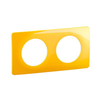 Plaque de finition 2 postes Jaune safran - Céliane LEGRAND