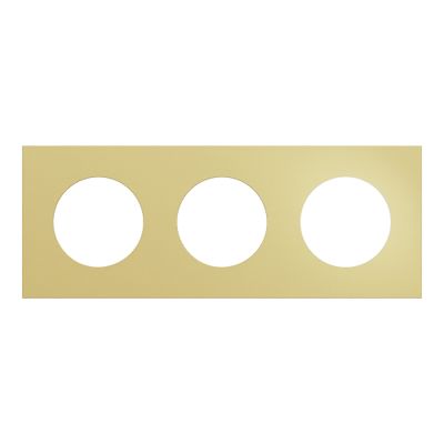 Plaque de finition 3 postes Odace 2025 Métal effet laiton / blanc - SCHNEIDER ELECTRIC