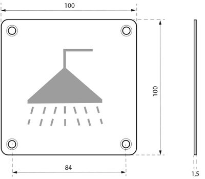 Plaque signalétique à visser Douche 100 x 100 mm THIRARD
