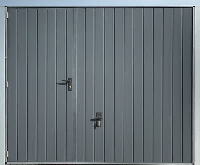 Porte de garage basculante manuelle avec portillon l.240 x h.200 cm grise - SPADONE