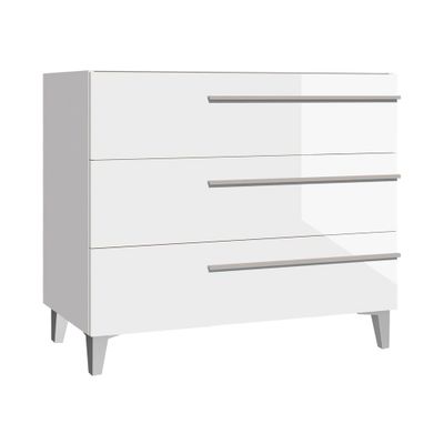 Meuble de salle de bains Cies 3 tiroirs L100 x H84 x P45 cm panneau de particules blanc