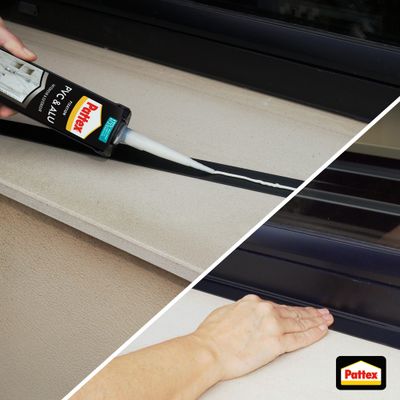 Mastic colle de fixation PVC et ALU cartouche 450 g - PATTEX