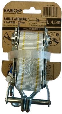 Sangle d'arrimage à cliquet 2 parties Basic Line  4 m x 37 mm COBALTIX