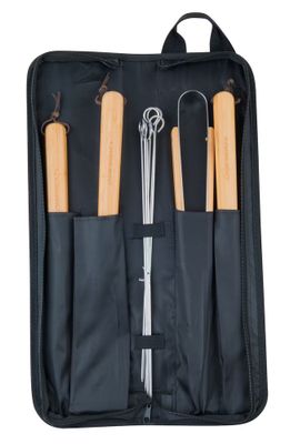 Ustensiles pour barbecue avec manche bois par 5 CAMPINGAZ