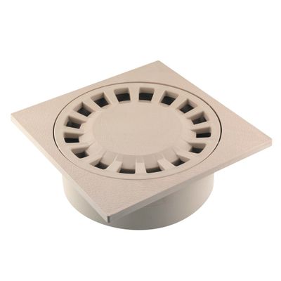 Siphon de cour 200x200mm sortie intégrée Ø63/80/100 sable - FITT