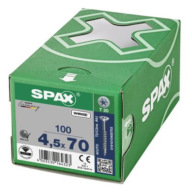 Vis tête fraisée T-star 4,5 x 70 mm par 100 SPAX