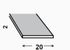 Profilé plat PVC blanc 20 x 2 mm 2,60 m CQFD
