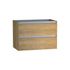 Caisson de salle de bains Thana 2 tiroirs L80 x H55 x P45 cm panneau de particules chêne naturel