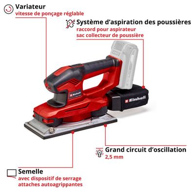 Ponceuse vibrante 150 W TE-OS 18/230 li solo EINHELL