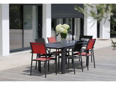 Table de jardin rectangulaire Eos en aluminium 180/240x90x74 cm PROLOISIRS