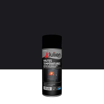 Peinture en aérosol hautes températures 600° noir 400 mL - JULIEN