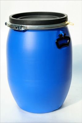 Fût alimentaire bleu avec couvercle à ouverture totale bidon de 60 litres