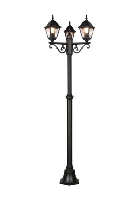 Lampadaire E27 2m Livenza noir IP44 3x60W - TRIO