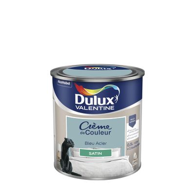 Peinture crème de couleur Bleu Acier Satin 0,5 L - DULUX VALENTINE