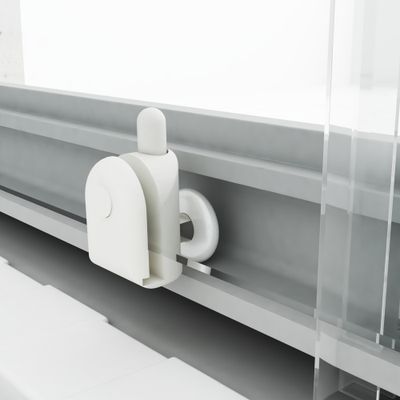 Roulettes simples blanches haut et bas porte de douche 6 mm - OCEA
