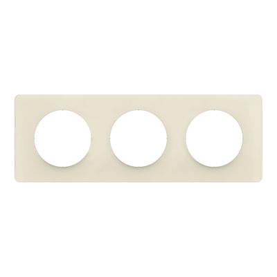 Plaque de finition 3 postes Blanc amande - Céliane LEGRAND