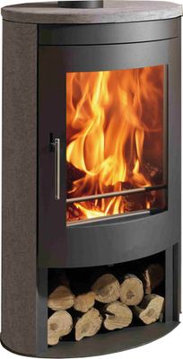 Poêle à bois sur bucher 8,7 kW OVAL 3 STONES 7 étoiles flammes vertes, Livraison à domicile incluse - PANADERO