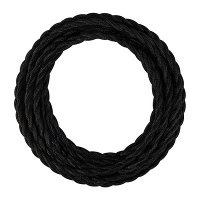 Câble électrique tissu torsadé noir 3m - TIBELEC