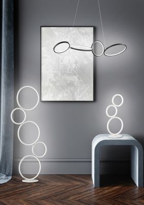 Lampadaire LED Rondo blanc 4700 lumens blanc chaud - TRIO