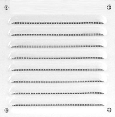 Grille à persiennes aluminium blanc avec moustiquaire 100 x 100 mm AUTOGYRE