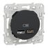 Double prise USB C et USB A anthracite - Odace 2011 SCHNEIDER ELECTRIC
